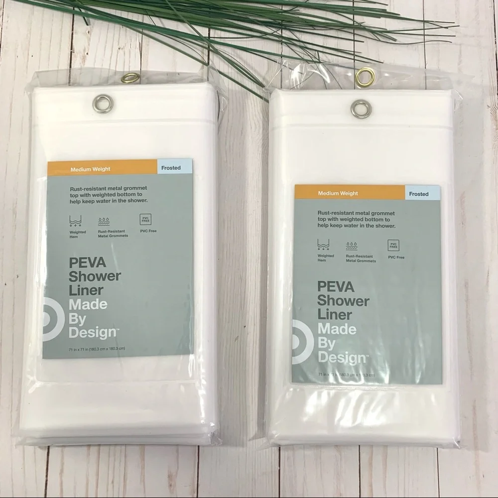 Made By Design 2-Pack PEVA Medium Weight Shower Liner Frosted